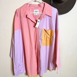 NWT Abercrombie & Fitch oversized button down - women's XXL